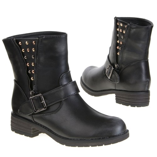 Schwarze biker stiefeletten - biker,