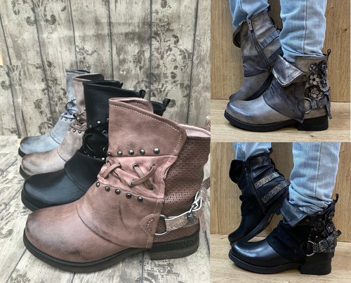 Damen stiefeletten nieten - stiefeletten,