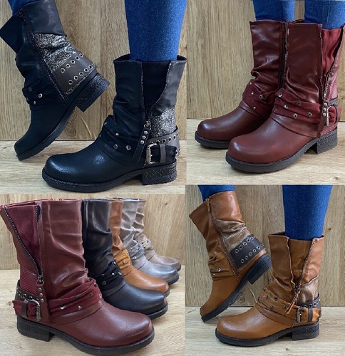 Damen stiefel biker - biker, nieten