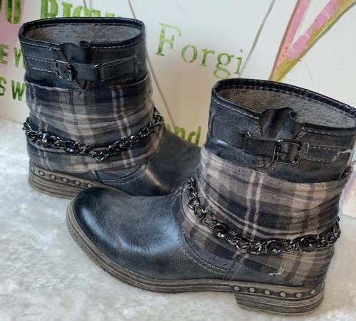 Coole leder biker stiefel - biker,