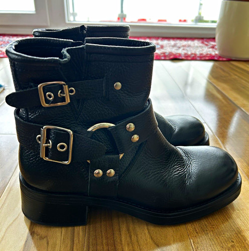 Damen biker stiefeletten leder - damen, biker-stiefeletten
