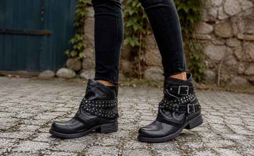 Damen biker stiefeletten - biker,